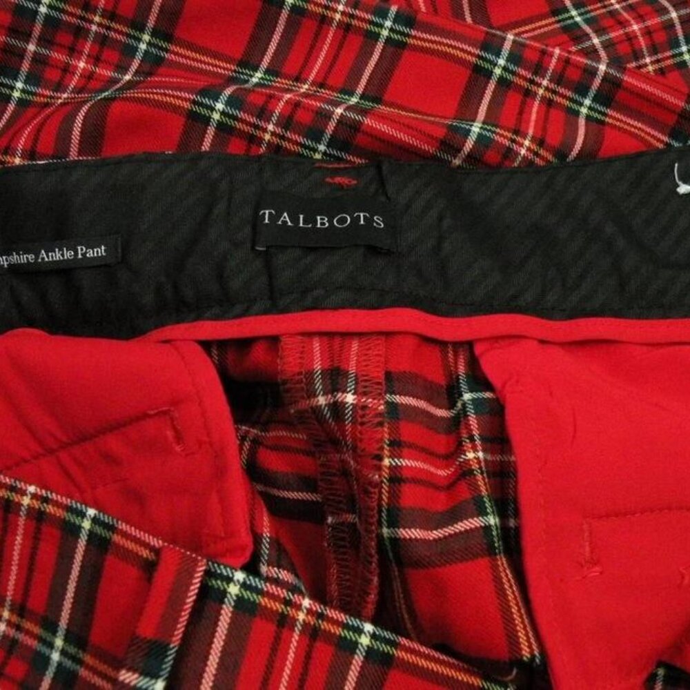 Talbots Hampshire Ankle Pants Red Plaid 18W - Picture 4 of 4